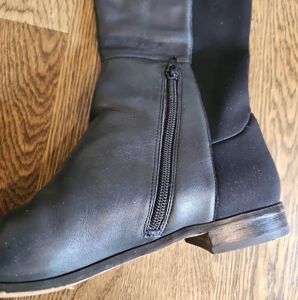 Corso COMO OVER the Knee Black Leather Boots Size 9